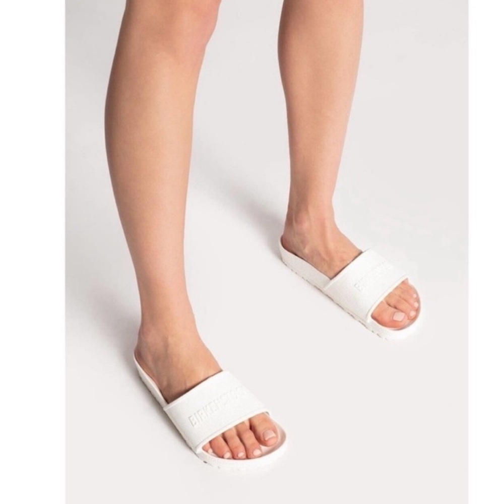 Birkenstock White Slide Sandals